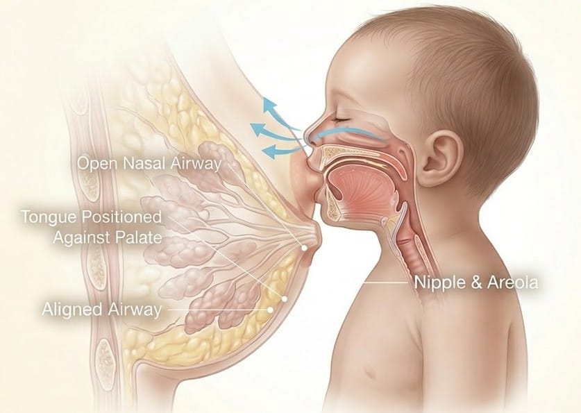 Baby breathing calmly